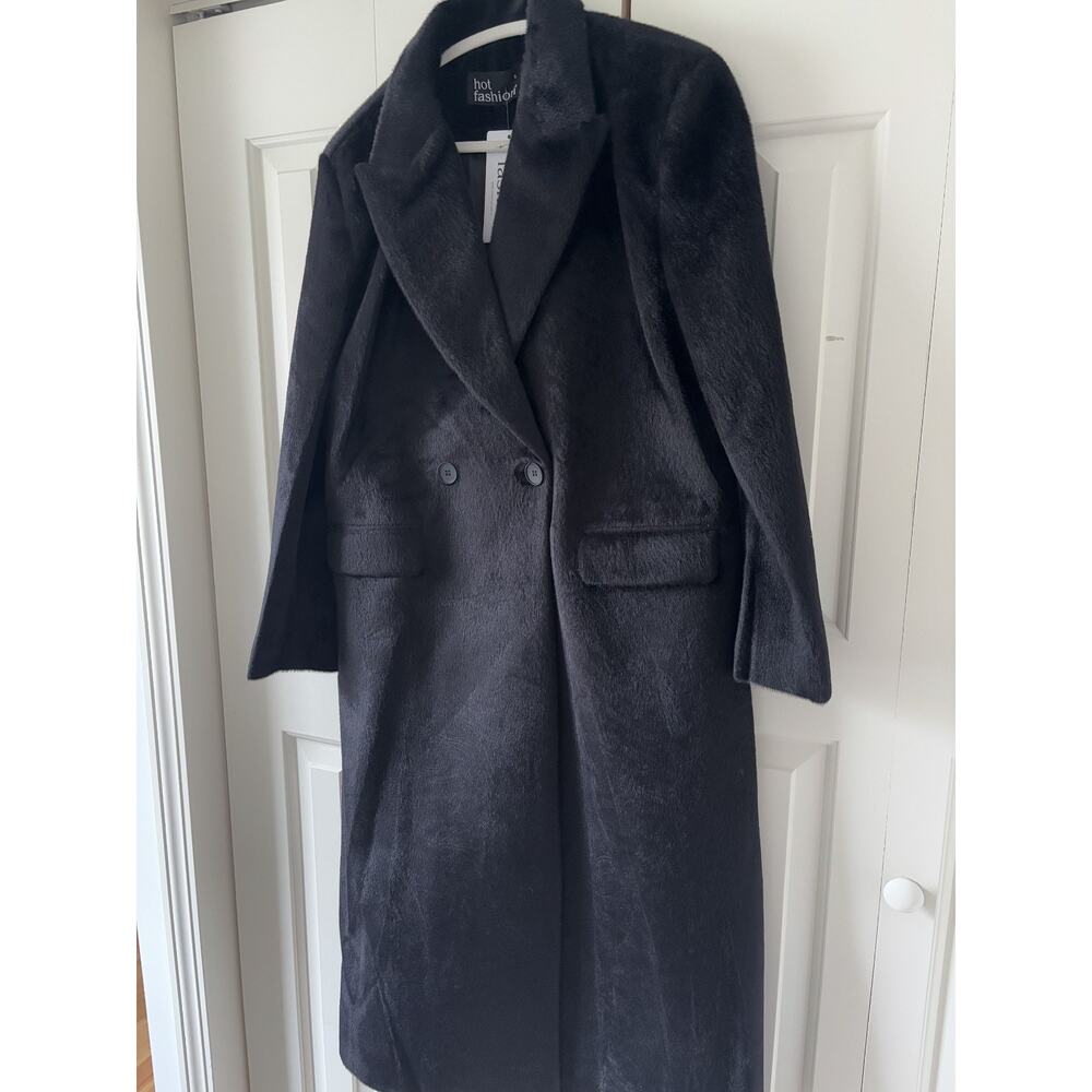 Black Faux Fur Coat Women Luxury Soft Jacket Elegant Plush Outerwear - Picture 6 of 10